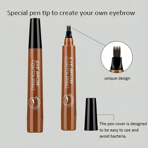 Waterproof 4 Points Microblading Eyebrow Pen with a Micro-Fork Tip Applicator