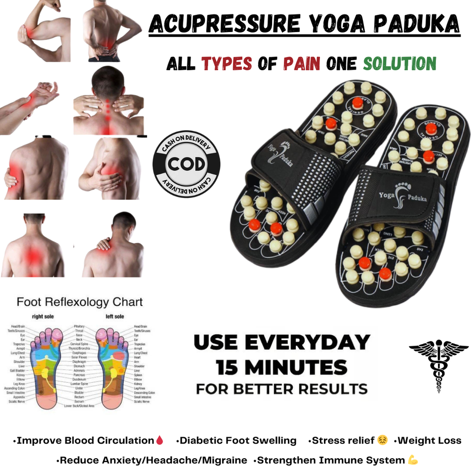 Delphi Space™ Magnetic Acupressure Yoga Therapy Paduka (Slippers)⭐⭐⭐⭐⭐4.8/5 Customer Rating