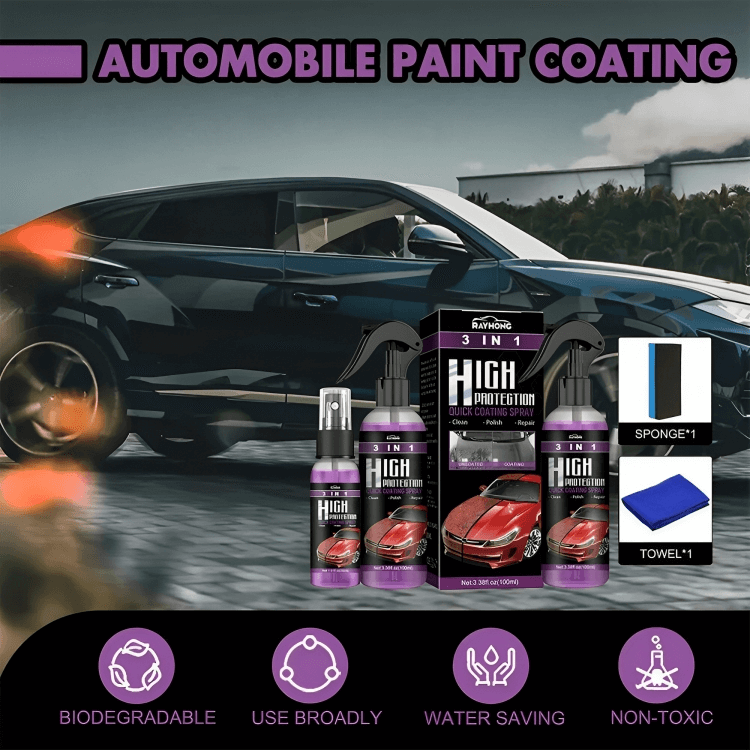 3 in 1 High Protection Ceramic Coating Spray (Buy 1 Get 1 Free😍)<br><font size=