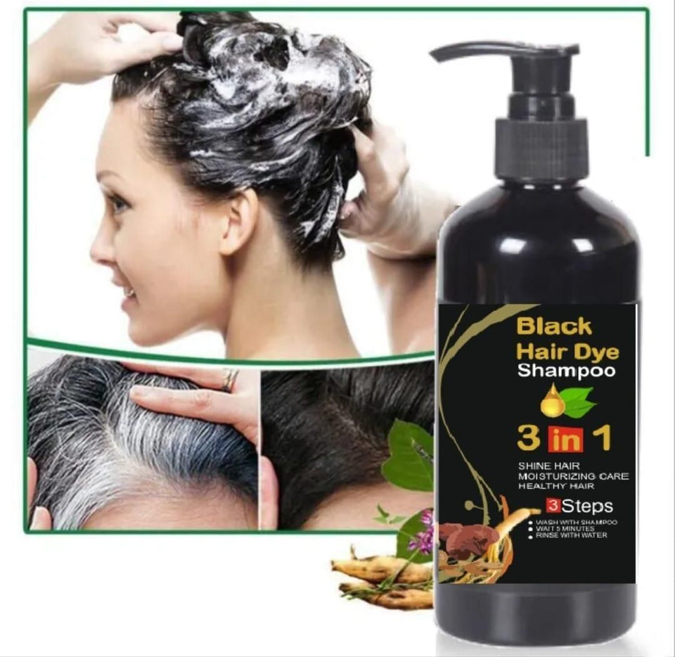 AYURVEDIC 3-IN-1 BLACK HAIR DYE SHAMPOO:.🌿✨ (REMOVES GREY HAIR WITH NO SIDE EFFECTS.)😍