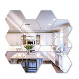 Delphi's Space ™3D Acrylic Hexagon Mirror Wall Stickers(Set of 12)